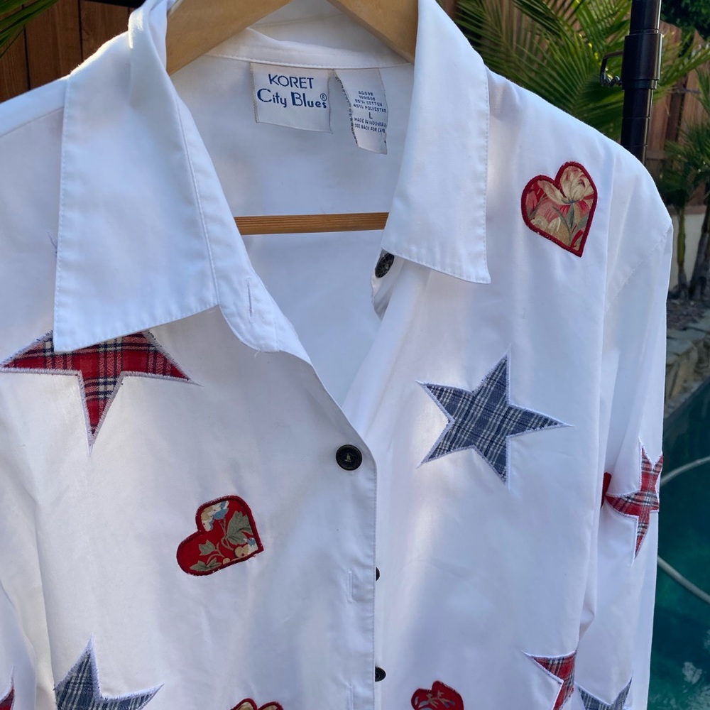 Vintage Patchwork Button Up Shirt - image 3